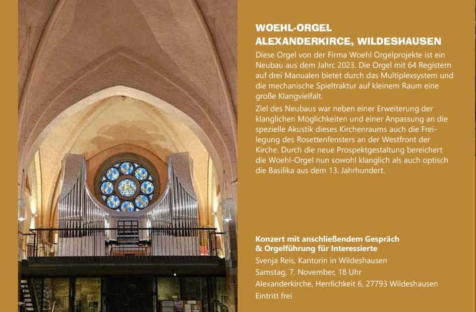 Informationen zu den Orgeln in Wildeshausen und Oldenburg-Ohmstede