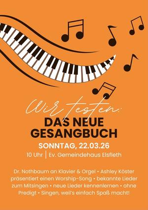 Zu sehen ist die Einladung zum Gottesdienst, wie in Textform daneben.