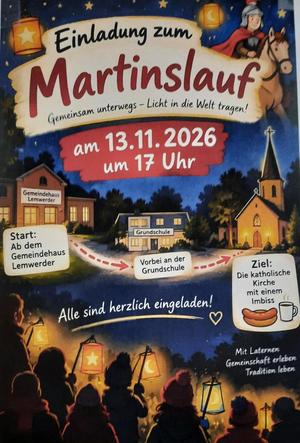 Zu sehen ist das Plakat für den Martinslauf
