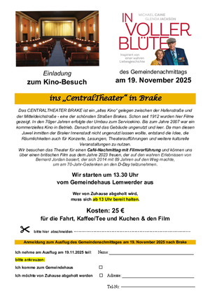 Zu sehen ist die Einladung zum Kino-Besuch, im Artikel können Sie diese auch downloaden.