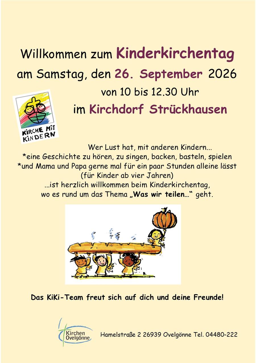 Einladung zum Kinderkirchentag am 26. September