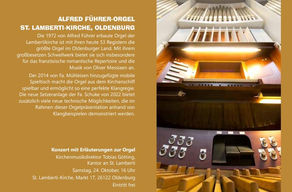 Informationen zu der Orgel in St. Lamberti-Kirche Oldenburg