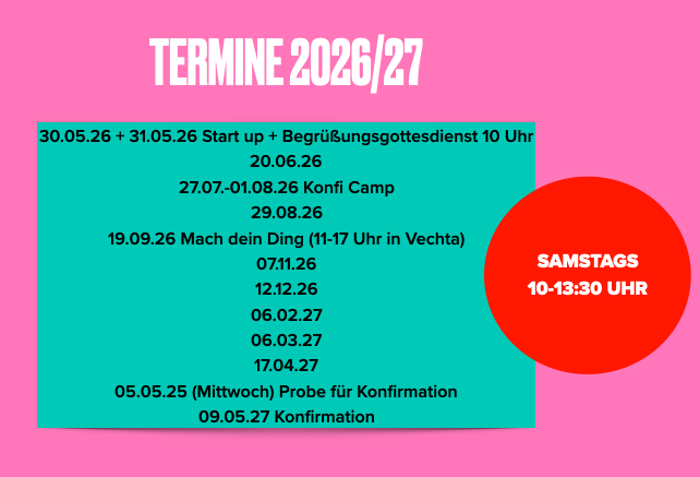 Zu sehen sind die Termine der aktuellen Konfis.