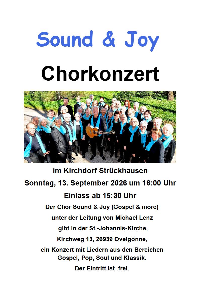 Der Chor Sound & Joy mit den ANganebn des Konzertes.